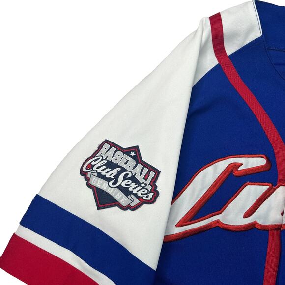 MLB Chicago Cubs Dynasty Club Series Throwback Retro Baseball Jersey Blue Red XL - Picture 4 of 6
